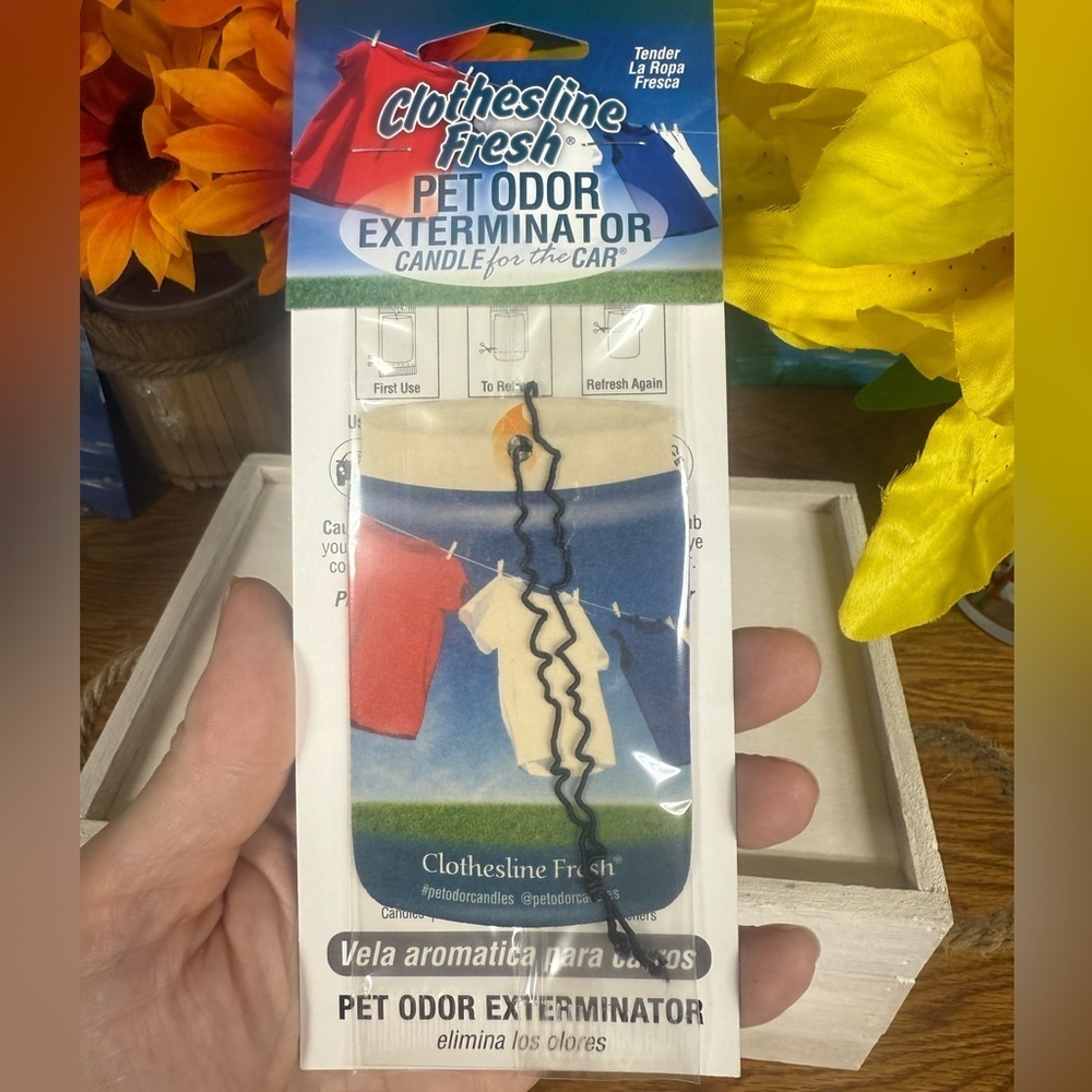 Pet Odor Exterminator Car Air Freshener - Clothesline Fresh Scent